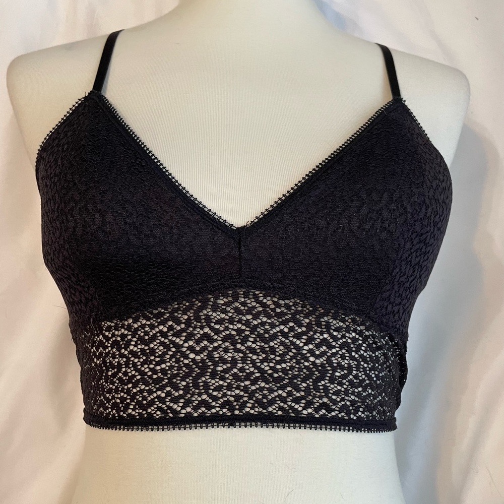 DKNY black lace racerback bralette